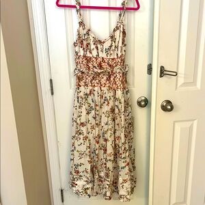 Anthropologie cream Floral Print Sundress